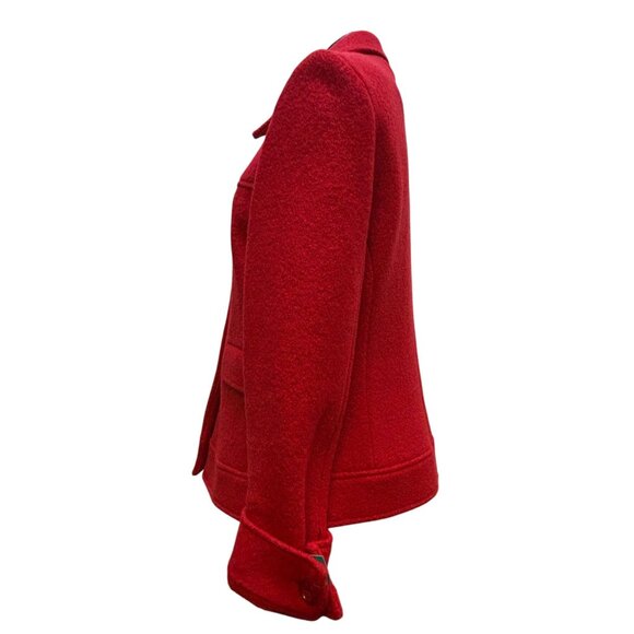 Neiman Marcus Red Wool Jacket Size 12 Button-Front - Picture 4 of 8